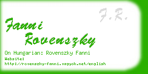 fanni rovenszky business card